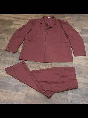 Men's Burgundy Two-Piece Suit